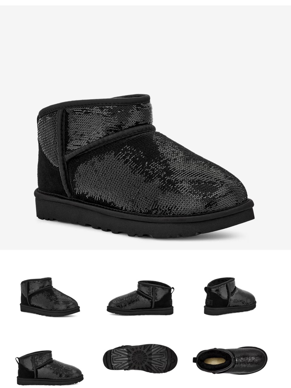 UGG Black Sequin Mini Bootie